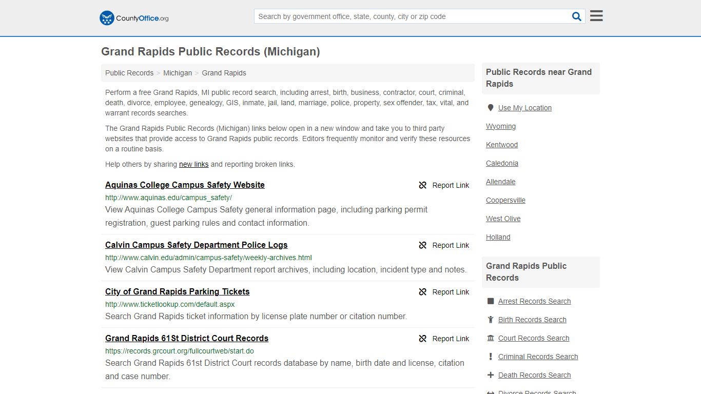 Grand Rapids Public Records (Michigan) - County Office