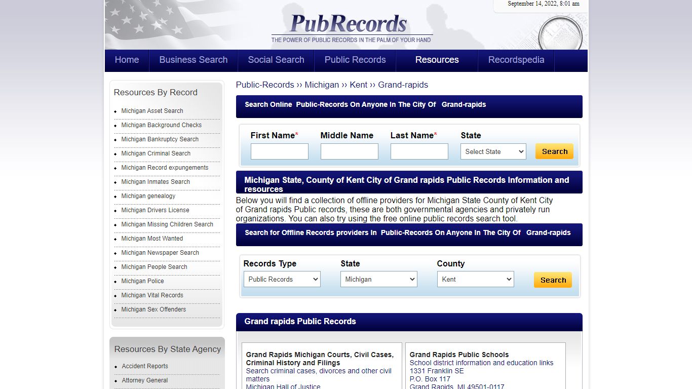 Grand rapids, Kent County, Michigan Public Records